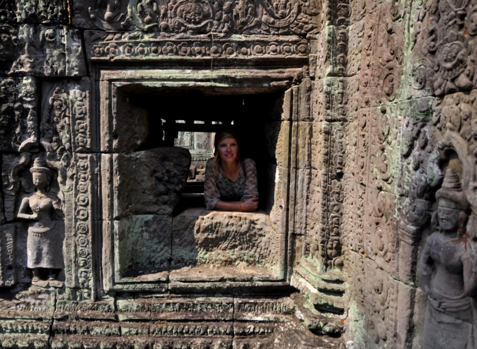 Ania exploring the ruins of Angkor Wat