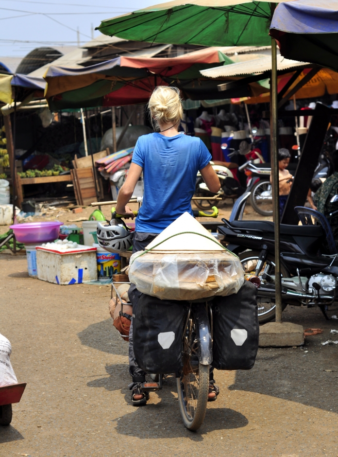 Anna on a Cambodian market