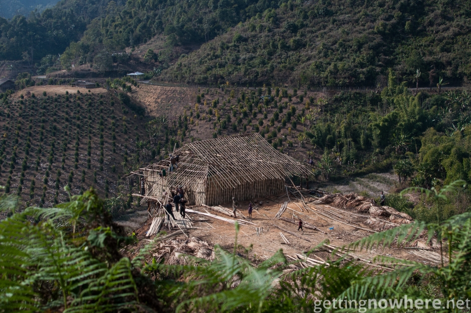 Building a new bamboo house