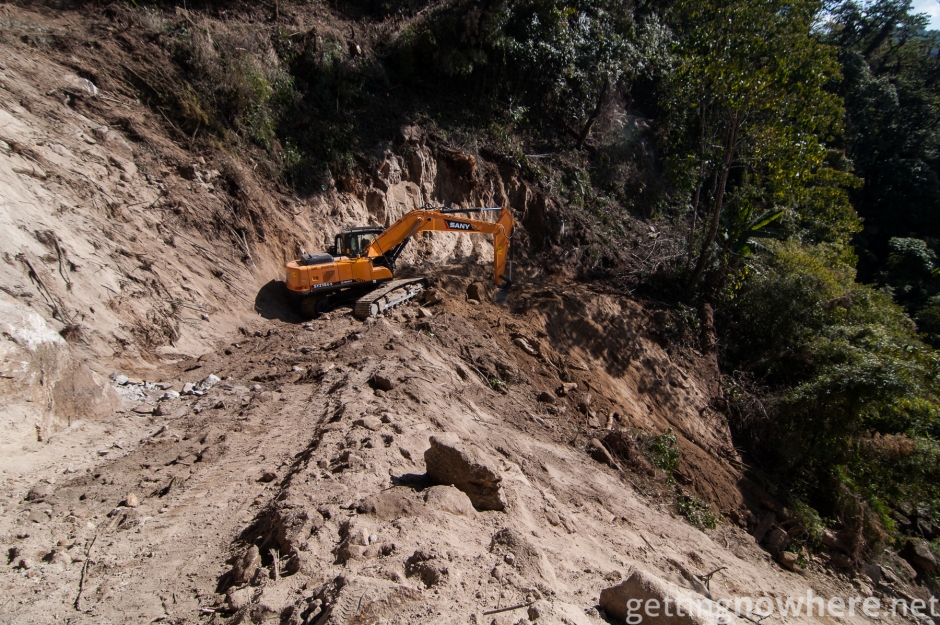 Road construction in the jungle