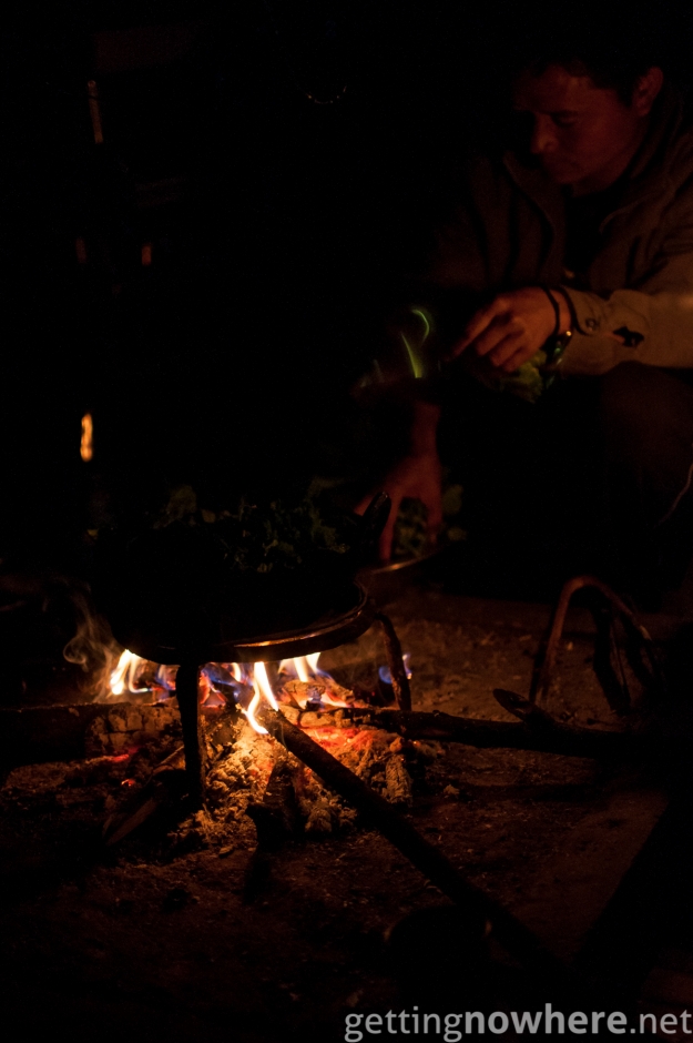 Traditional cooking on fire
