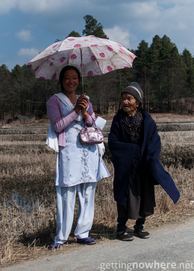 Two generations of Apatani women