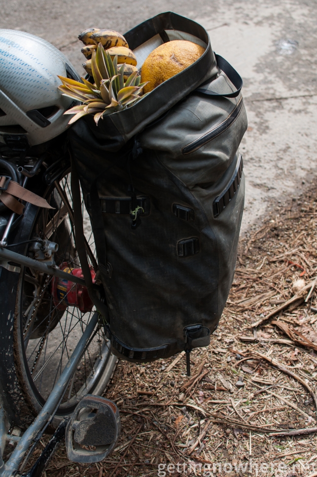 Arcteryx backpack full of fruits