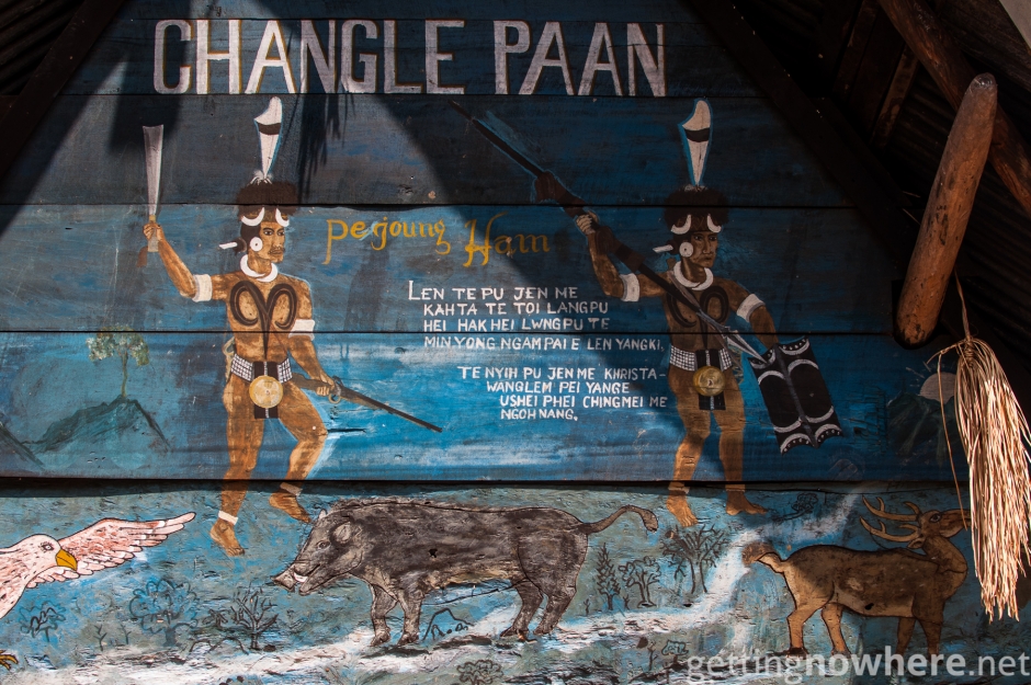 Painting on a Naga morung