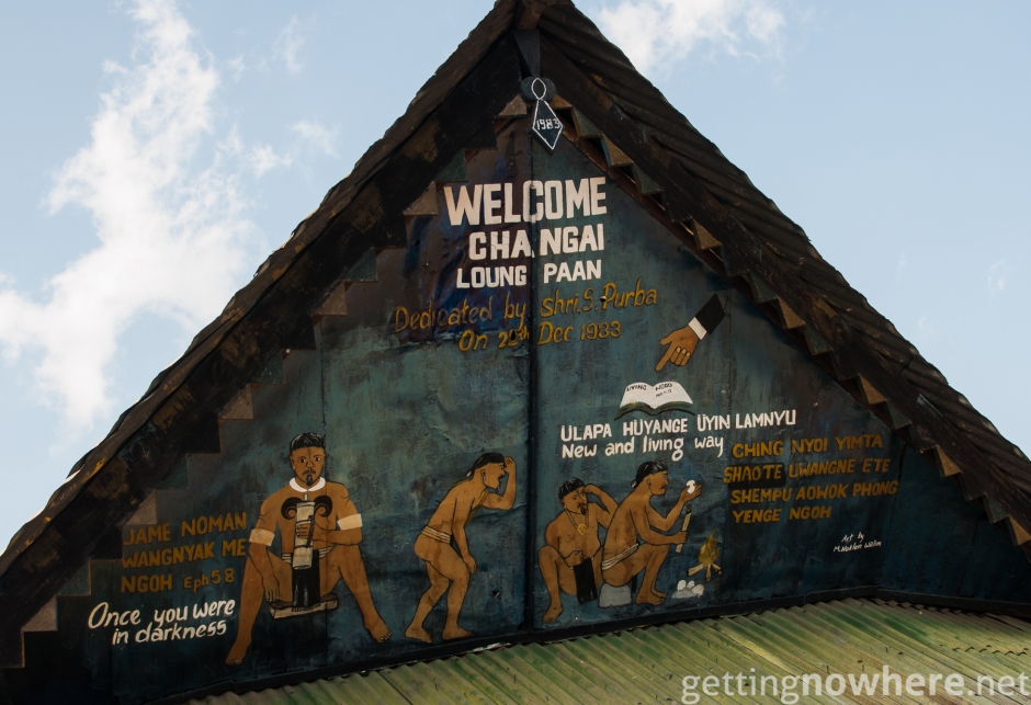 Roof painting on a Naga morung